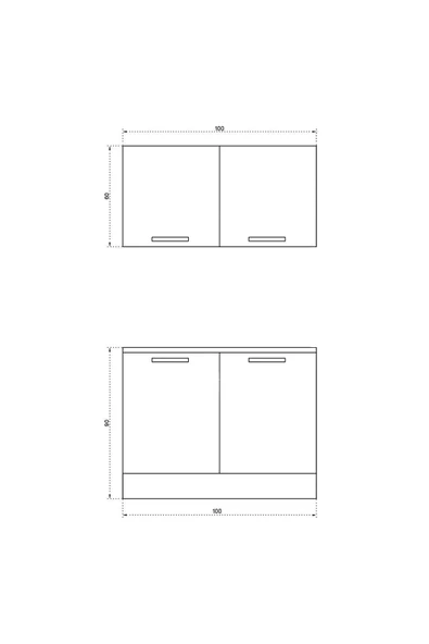 Fly Mobilya 100 cm Mini Çelik Evyeli Mutfak Dolabı Alt Üst Seti, Minimalist Modern Mutfak Ünitesi - 5