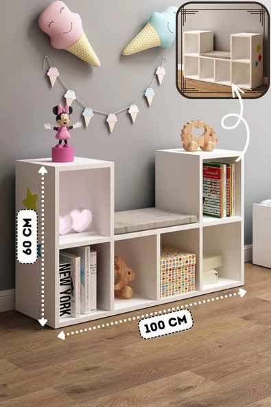 Fly Mobilya Linaza Montessori Minderli Kitaplık Fly170126 - 2