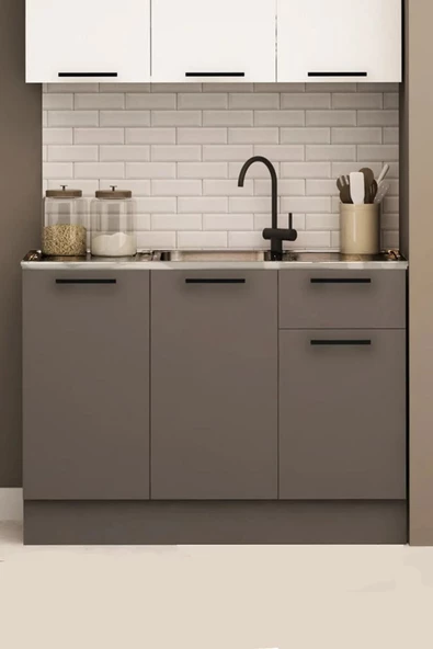 Fly Mobilya 120 Cm Dani Evyeli Mini Mutfak Alt Mutfak Dolabi - 2