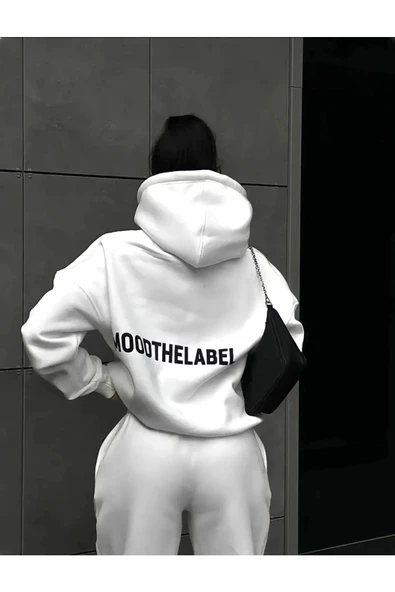 Unisex Oversize Kapüşonlu Eşofman Takımı ( Sweatshirt + Eşofman ) - 2