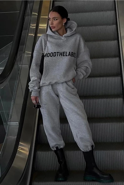 Unisex Oversize Kapüşonlu Eşofman Takımı ( Sweatshirt + Eşofman )