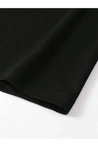 Siyah Oversize Düz T-Shirt