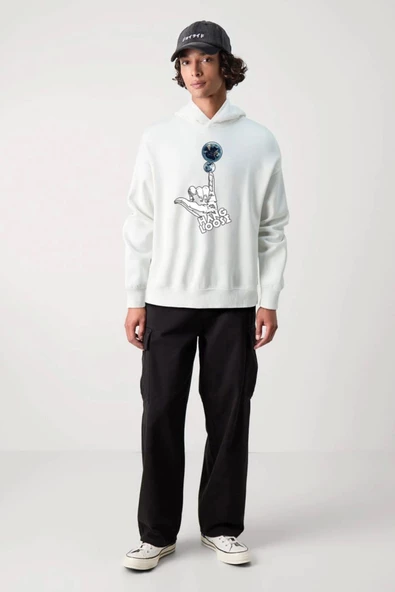 Baskılı Kapşonlu Sweatshirt fm1.110BÖ