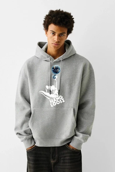 Baskılı Kapşonlu Sweatshirt fm1.110GÖ ürün görseli