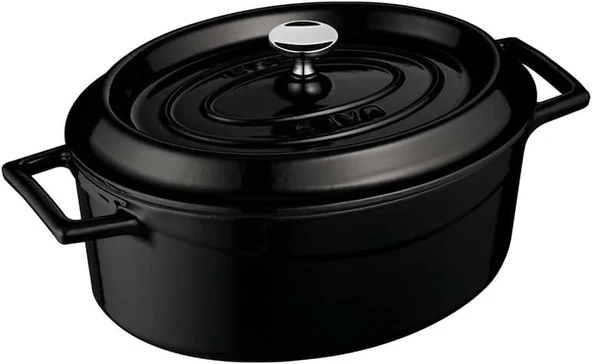 Lava Trendy Oval Siyah 10 cm Mini Döküm Tencere - 3