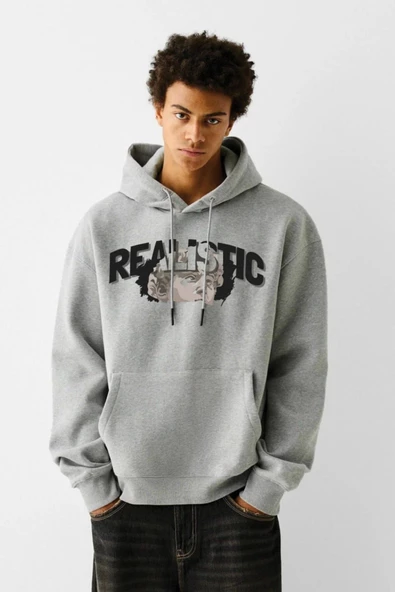 Baskılı Kapşonlu Sweatshirt fm1.104GÖ