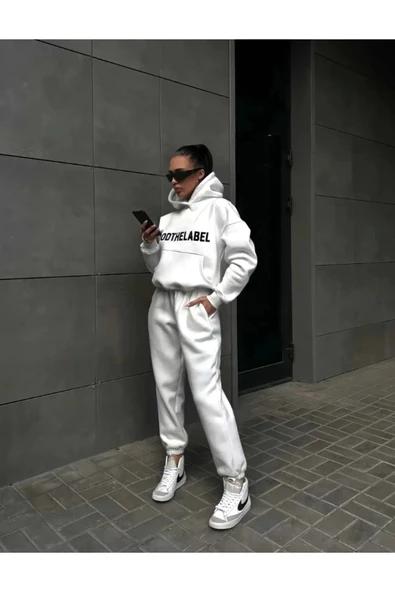 Unisex Oversize Kapüşonlu Eşofman Takımı ( Sweatshirt + Eşofman )