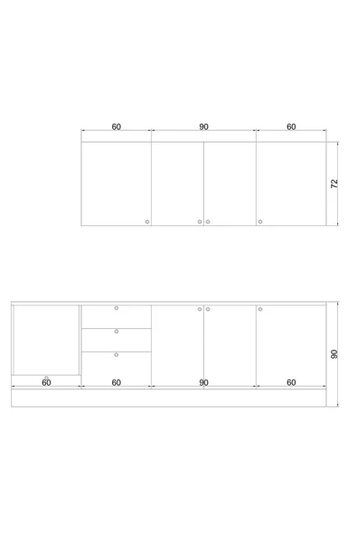 Fly Mobilya 270 Cm Greena Tezgahlı Mdf Membran Kapaklı Hazır Mutfak Dolabı - 5