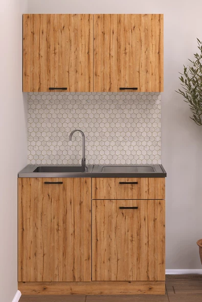 Fly Mobilya Felix 100 Cm Detroit Mutfak Evyeli Alt Modül ,mini Hazır Mutfak Dolabı Alt Modülü - 4