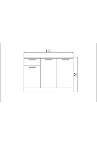 Fly Mobilya 120 Cm Dani Evyeli Mini Mutfak Alt Mutfak Dolabi - 4