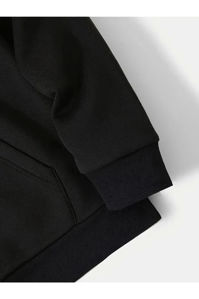 Baskısız unisex oversize sweatshirt - 3