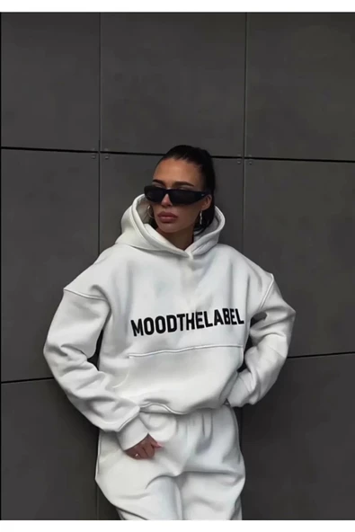 Unisex Oversize Kapüşonlu Eşofman Takımı ( Sweatshirt + Eşofman ) - 3