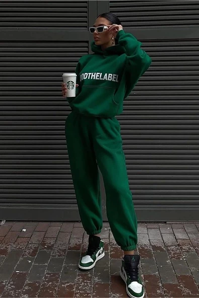 Unisex Oversize Kapüşonlu Eşofman Takımı ( Sweatshirt + Eşofman ) - 4