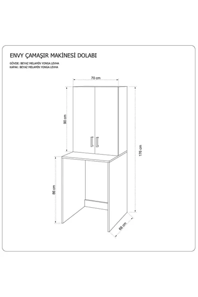 Fly Mobilya Envy Çamaşır Makinası Dolabı - 5