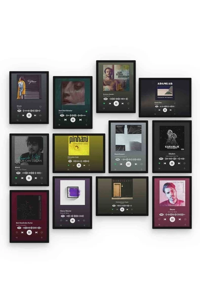 Slow Spotify 12 Parça Mdf (ahşap) Tablo Ofis Boyu - 2