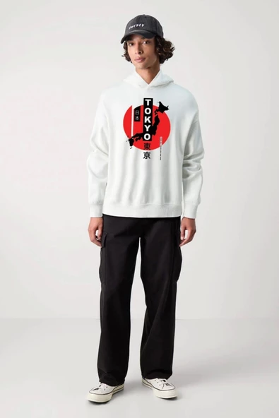 Baskılı Kapşonlu 3 İplik Sweatshirt fm1.113BÖ ürün görseli