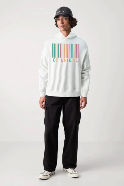 Baskılı Kapşonlu 3 İplik Sweatshirt fm1.115BÖ
