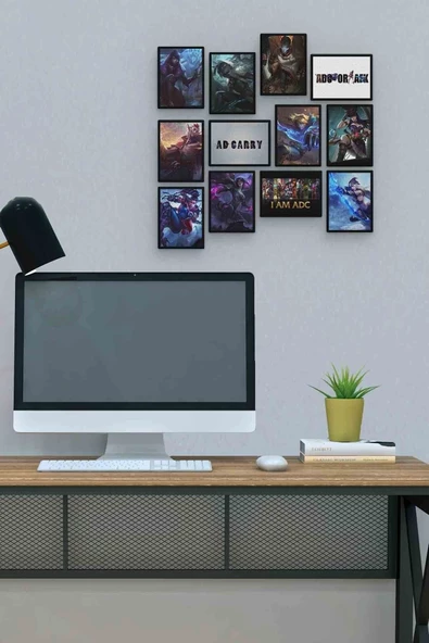 Lol Adc 12 Parça Mdf (Ahşap) Tablo Ofis Boyu