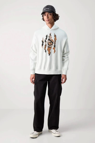 Baskılı Kapşonlu Sweatshirt fm1.107BÖ