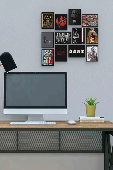 Star Wars 12 Parça Mdf (ahşap) Tablo Ofis Boyu