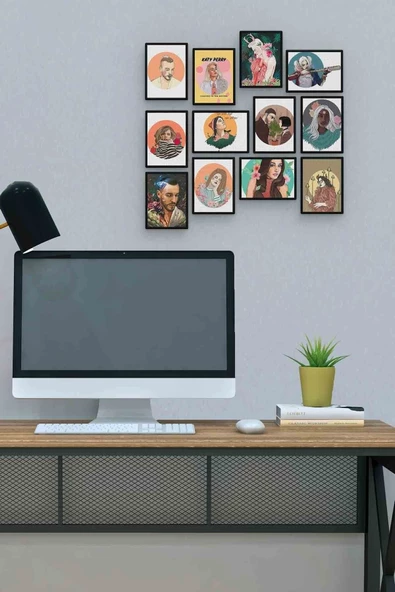 Ünlüler 12 Parça Mdf (ahşap) Tablo Ofis Boyu