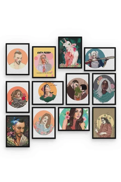 Ünlüler 12 Parça Mdf (ahşap) Tablo Ofis Boyu - Resim 2