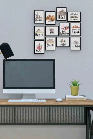Başkentler 12 Parça Mdf (ahşap) Tablo Ofis Boyu