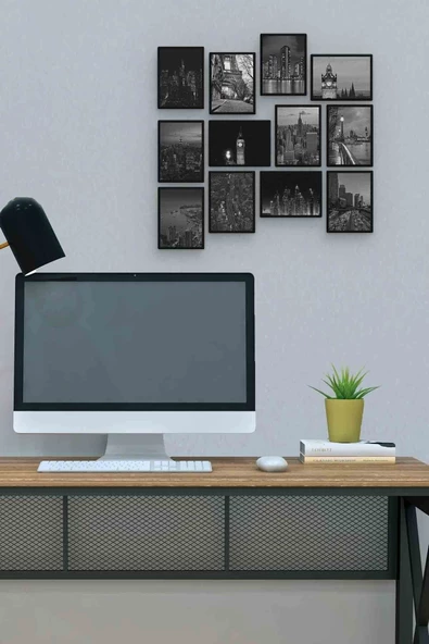 Manzara 12 Parça Mdf (ahşap) Tablo Ofis Boyu