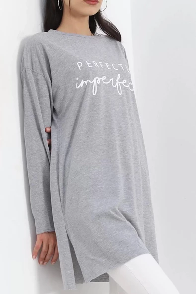 Yan Yırtmaçlı Suprem Tunik Gri - 20216.1567. - 3