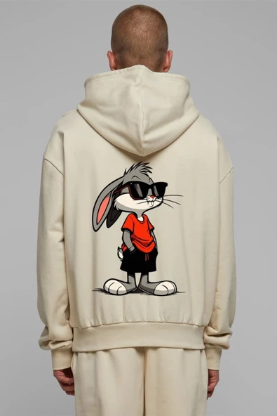 Unisex Baskılı Kapşonlu 3 İplik Hoodie Sweathirt  fm1.13BJA