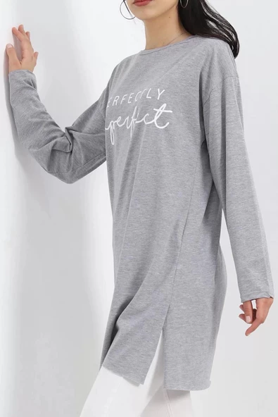 Yan Yırtmaçlı Suprem Tunik Gri - 20216.1567. - 5