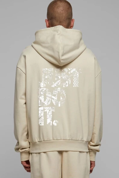 BASKILI KAPŞONLU SWEATSHİRT fm1.3BJA