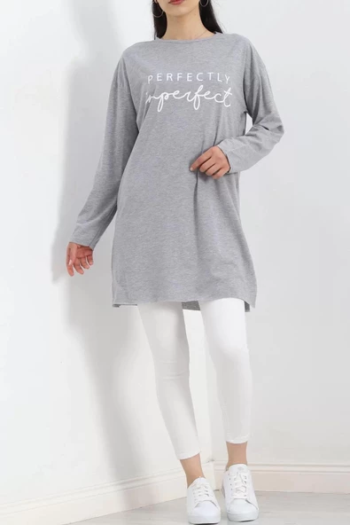 Yan Yırtmaçlı Suprem Tunik Gri - 20216.1567. - 4