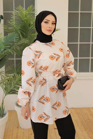 Desenli Tunik Turuncu - 20275.1778. - 4