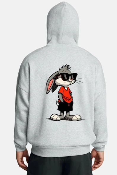 Unisex Baskılı Kapşonlu 3 İplik Hoodie Sweathirt  fm1.13GA