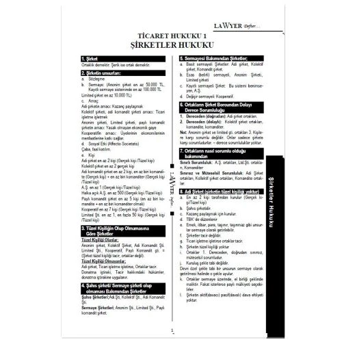 Lawyer Defter - Ticaret Hukuku Şirketler Notlu Öğrenci Defteri - 2