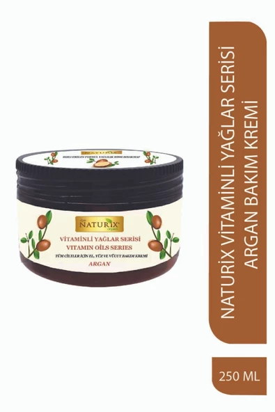 Argan Yağı Özlü El, Yüz ve Vücut Bakım Kremi 250 Ml - Vitaminli Yağlar Serisi Yoğun Nem Terapisi