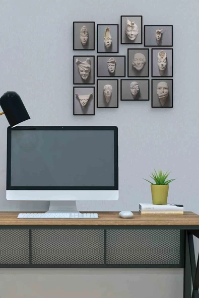 Yüzler 12 Parça Mdf (ahşap) Tablo Ofis Boyu
