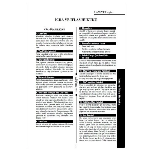 Lawyer Defter - İcra ve İflas Hukuku Notlu Öğrenci Defteri - 2