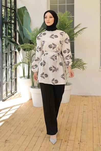 Desenli Tunik Siyah2 - 20275.1778. - 6
