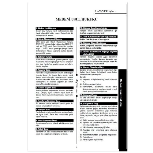 Lawyer Defter - Medeni Usul Hukuku Notlu Öğrenci Defteri - 2