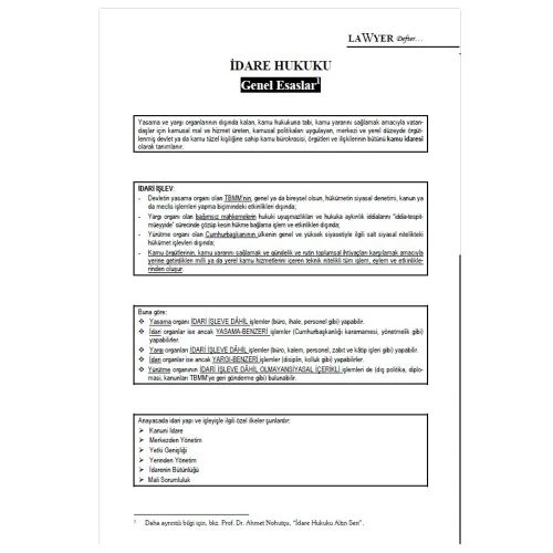 Lawyer Defter - İdare Hukuku Notlu Öğrenci Defteri - 2