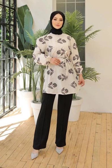 Desenli Tunik Siyah2 - 20275.1778. - 4