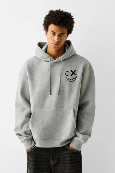 Baskılı Kapşonlu Sweatshirt fm1.106GÖ