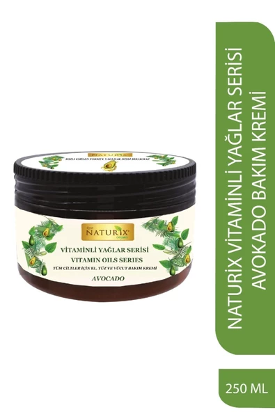 Avokado Özlü El, Yüz ve Vücut Bakım Kremi 250 Ml - Vitaminli Yağlar Serisi Yoğun Nem Terapisi