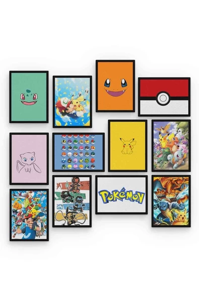 Pokemon 12 Parça Mdf (ahşap) Tablo Ofis Boyu - 2