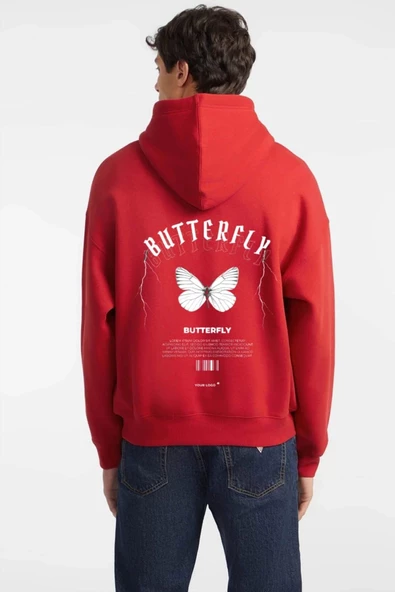 BASKILI KAPŞONLU SWEATSHİRT fm1.7KA