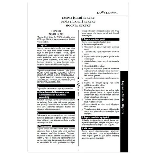 Lawyer Defter - Deniz Ticareti Hukuku Notlu Öğrenci Defteri - 2