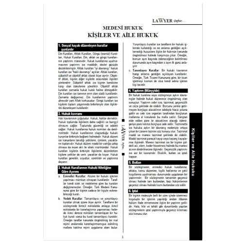 Lawyer Defter - Medeni Hukuk Notlu Öğrenci Defteri - Resim 2