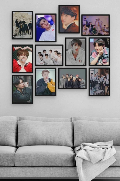 Bts 12 Parça Ahşap Mdf Tablo Zlltb273